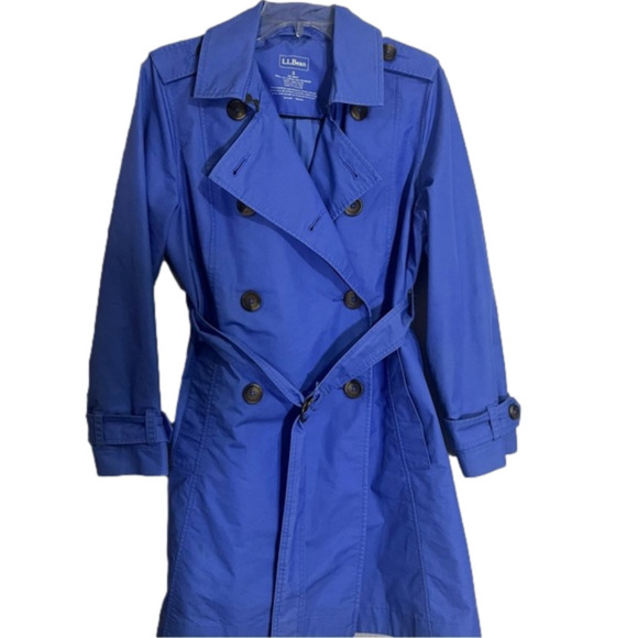 𝅺l.l. Bean Periwinkle Trench Coat Size S - Picture 1 of 7